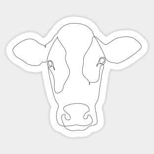 One Line Cow Sticker